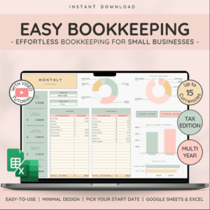 Easy Income Tracker Bookkeeping Template for Small Business